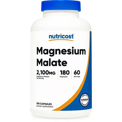 Malato de Magnesio Nutricost 2.100mg (180 cápsulas)