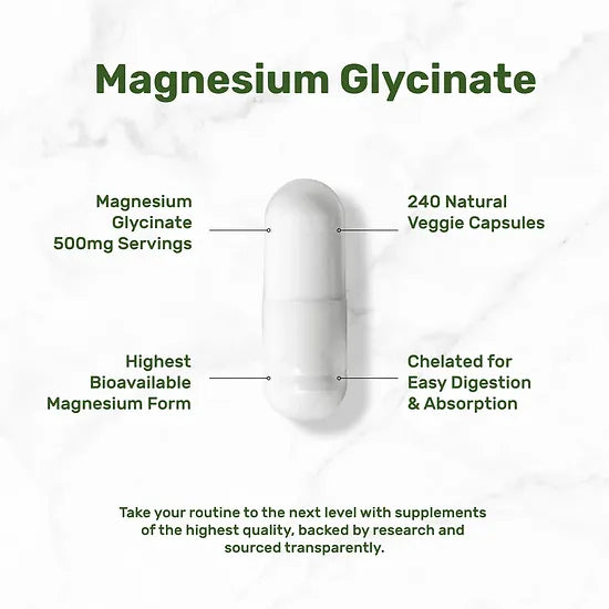 Glicinato de Magnesio Deal Supplement 500mg (240 cápsulas)