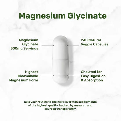 Glicinato de Magnesio Deal Supplement 500mg (240 cápsulas)