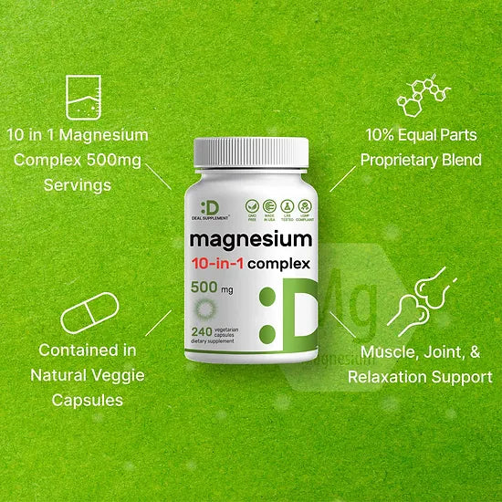 Complejo de Magnesio Deal Supplement 500mg (240 cápsulas)