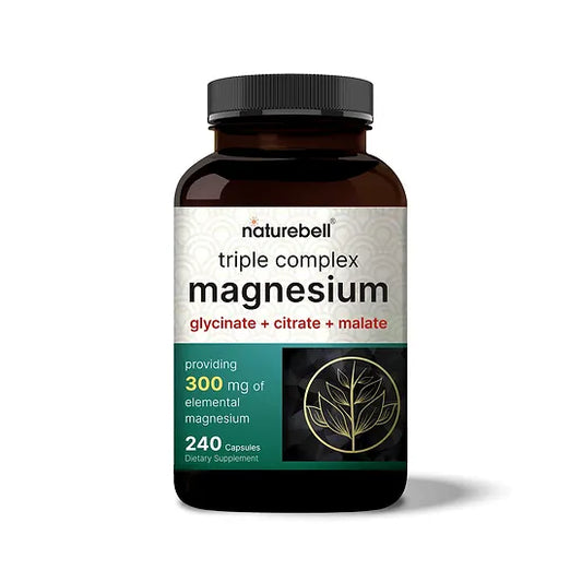 Triple Magnesio (Glicinato + Citrato + Malato) NatureBell (240 cápsulas)