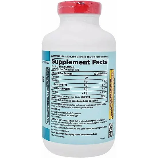 Citrato de Magnesio Kirkland 250mg (270 softgels)