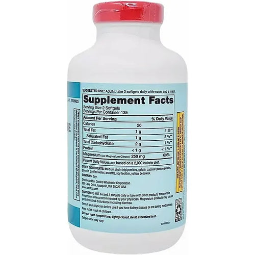 Citrato de Magnesio Kirkland 250mg (270 softgels)
