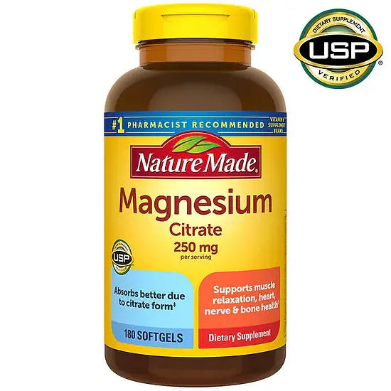 Citrato de Magnesio Nature Made 250mg (180 softgels)
