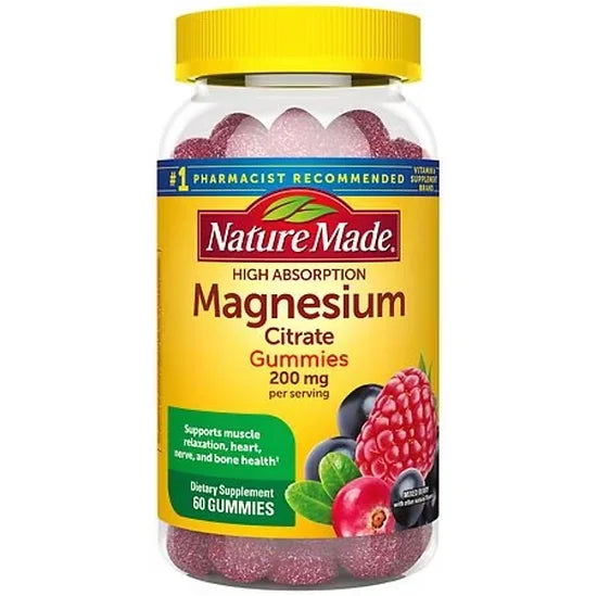 Citrato de Magnesio Nature Made 200mg (60 gomitas)