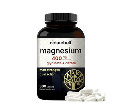 Complejo de Magnesio (Glicinato + Citrato) NatureBell 400mg (300 cápsulas)