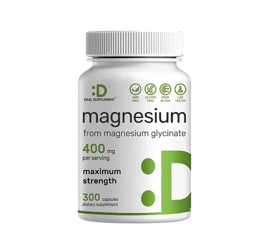 Glicinato de Magnesio Deal Supplement 400mg (300 cápsulas)