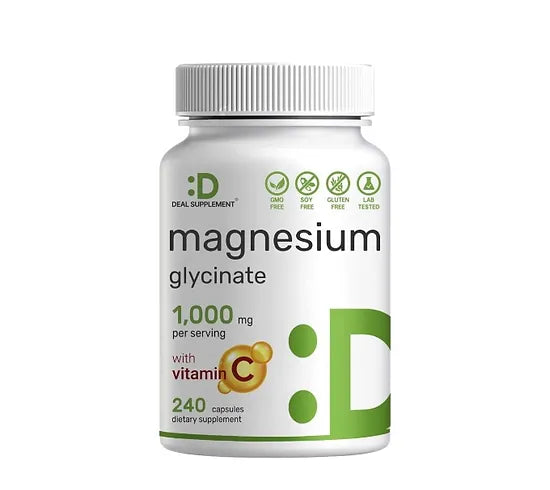 Glicinato de Magnesio + Vitamina C Deal Supplement 1.000mg (240 cápsulas)