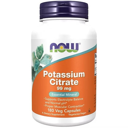 Citrato de Potasio NOW 99mg (180 cápsulas)