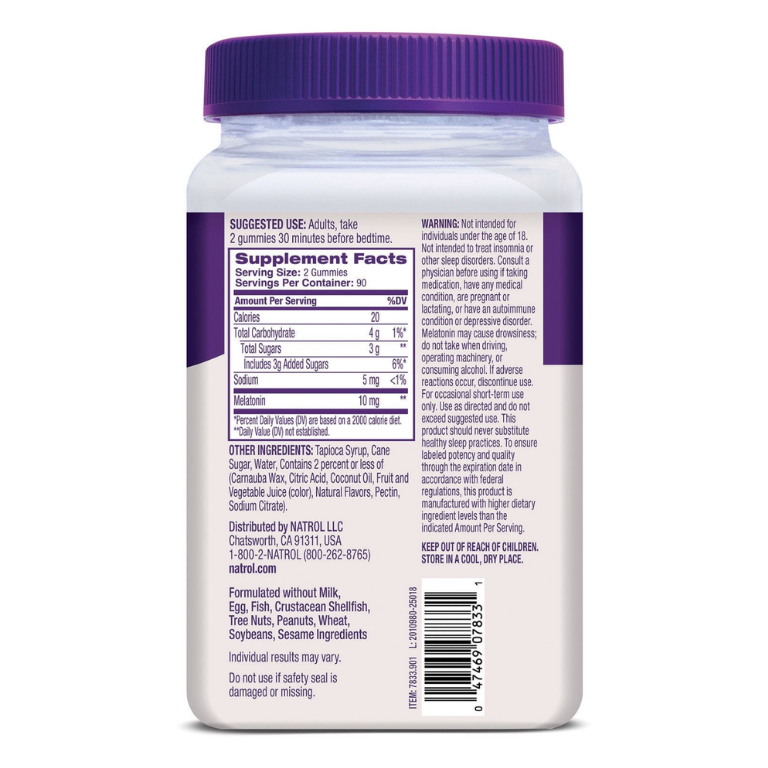 Melatonina NATROL 10mg (180 gomitas)