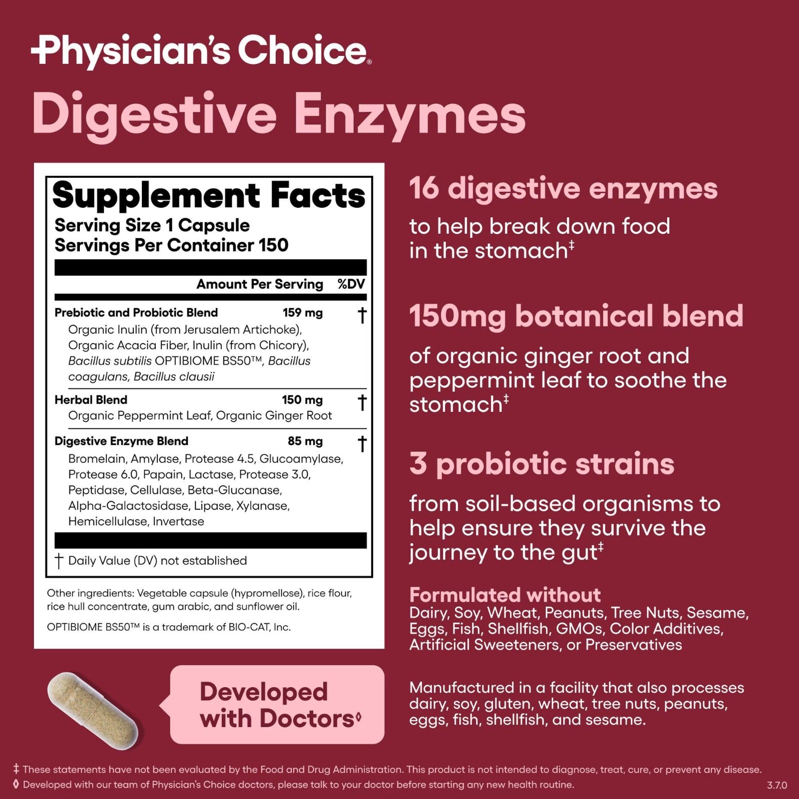 Enzimas Digestivas Physician's Choice (150 cápsulas)